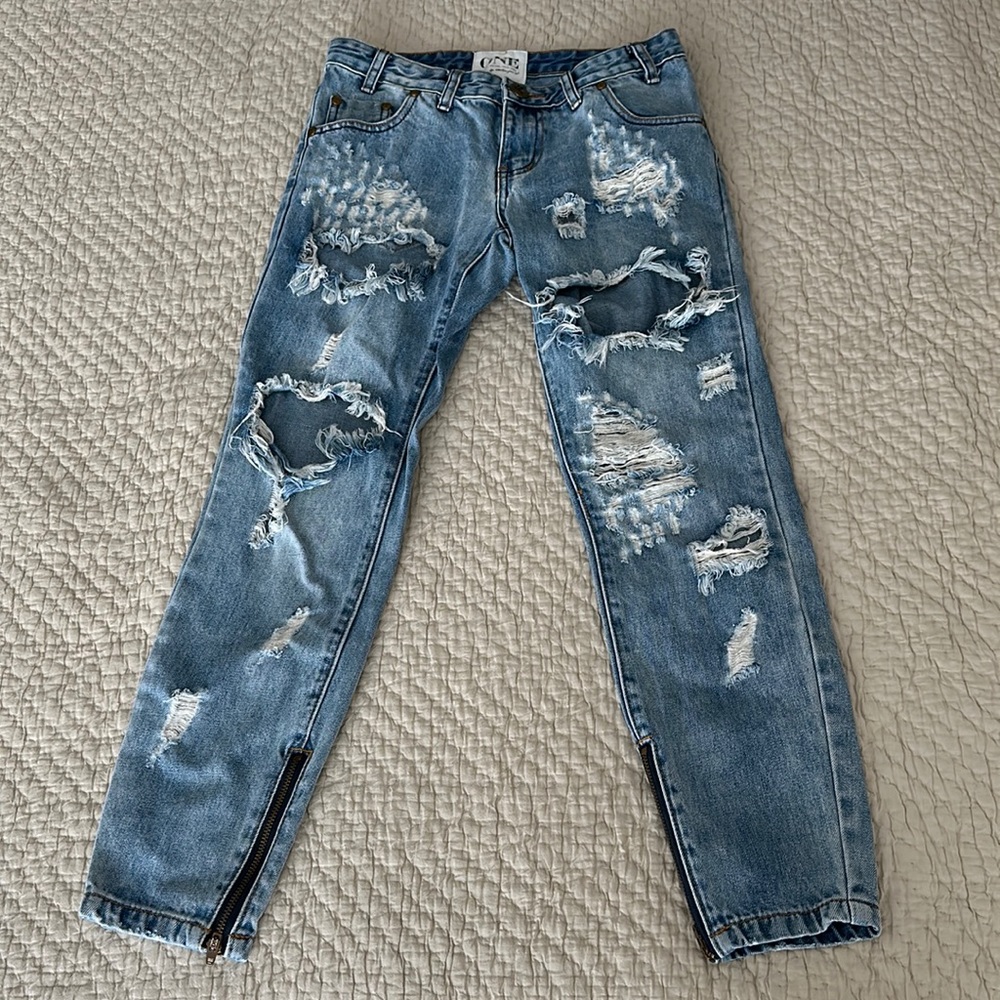 One Teaspoon Ripped Skinny Jeans